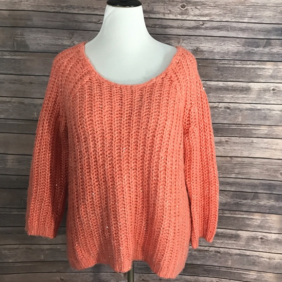 Knitted & Knotted Sweater Sunstich Peach Sparkly - Picture 3 of 6